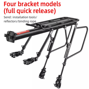 ROCKBROS Bicycle Rack Multi-using Quick Release Aluminium Alloy Rack Triangular Lightweight Carrier SeatPost Mount Waterproof Rustless Bike Rack with Reflector Bike Accessories