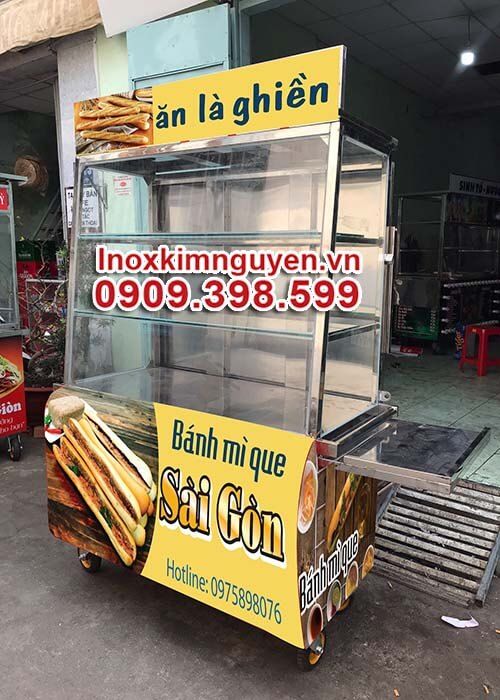 Xe Bánh Mì 1M8 Đẹp - Mẫu 2 - Inox Kiệt Phát