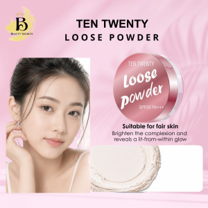 TEN TWENTY FDA Lightweight Matte Loose Setting Powder SPF50 PA+++ 24H Oil Control Waterproof & Sweatproof Long Lasting Makeup (10g)