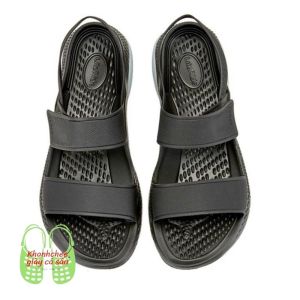 Sandal Nữ Cross đi biển Literide 360 nhựa tế bào êm mềm dẻo đi mưa lội nước đi biển màu đen