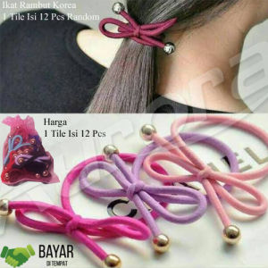 Set 12 Pcs Ikat Rambut Korea Elastic Rubber Band Ikat/kuncir rambut set Isi 12-Aurora Store