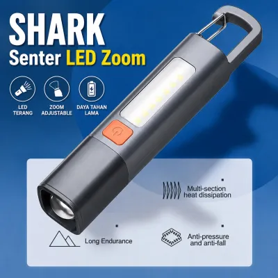 SHARK SMILING Senter LED Large Zoom Floodlights Lantern Lampu