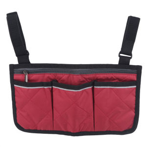 Wheelchair Side Bag Multi Pockets Nylon Buckle Solid Zipper Large Capacity Folding Walker Pouch