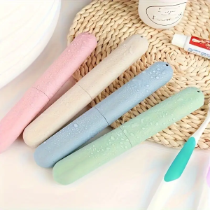 1pcs Portable Dustproof Toothbrush Case Holder Plastic Toothbrush Container Storage Box Suitable For Daily And Travel Use