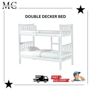 【LOCAL SELLER】WHITE DOUBLE DECKER BED SINGLE ( FREE DELIVERY & INSTALLATION)