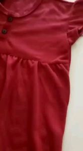 setelan anak perempuan / setelan ruffle polos kancing / baju anak perempuan