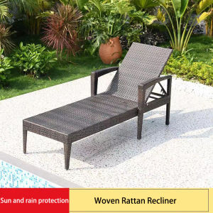 Swimming pool chair villa garden lounge chair balcony lounge chair indoor and outdoor adjustable leisure rattan chair