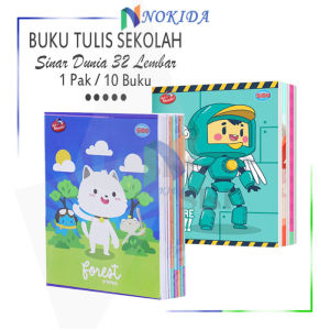 Nokida Buku Tulis Sekolah Sinar Dunia [32 Lembar/1 Pack] / Buku Sidu Karakter 1 Pak Untuk Anak Perempuan Atau Laki Laki