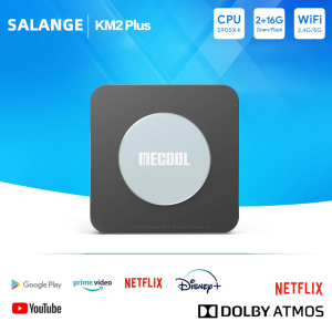 Salange Mecool KM2 Plus Android 11.0 TV Box Amlogic S905X4 Dolby Audio 4K HDR 2.4G&5G Wifi Bluetooth 2GB 16GB Smart Media Player Support Set Top Box