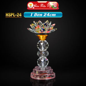 Đèn Hoa Sen Pha Lê Cao Cấp CHÂN THIỆN MỸ Đồ Thờ Cúng Phong Thủy Trang Trí Bàn Thờ HSPL-24