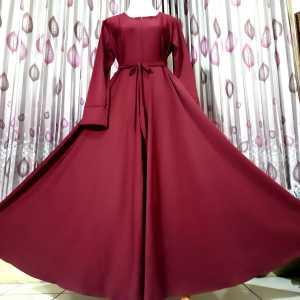 Busui Gamis Polos Mayung / Klok 4 Meter Dengan Resleting Depan Dan Saku Model Gamis 2024 Terbaru