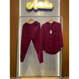 Setelan Wanita Polos Bahan Rayon Twill Premium/ One Set Terbaru