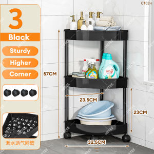 HETEEMALL 3/4/5 Layer Bathroom Corner Shelf Shower Organizer Rack With Wheel Kitchen Rack trolley shelf space savers