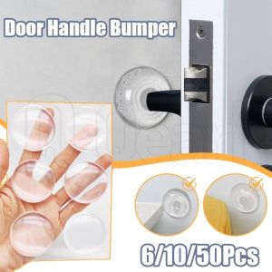 6/10/50Pcs Large Transparent Anti-collision Silencer Buffer Pad / Round Handle Bumper / Soft Silicone Door Stoper Wall Protector / Self-adhesive Non-slip Muffler Protection Cushion