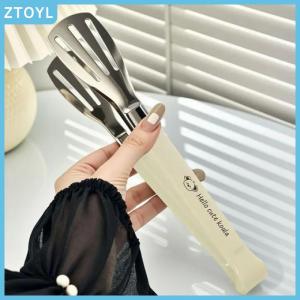 ZTOYL  Stainless Steel Food Tongs Kitchen Utensils Buffet Cooking Tool Anti Heat Bread Clip Pastry Clamp For Desserts Salads Barbecue