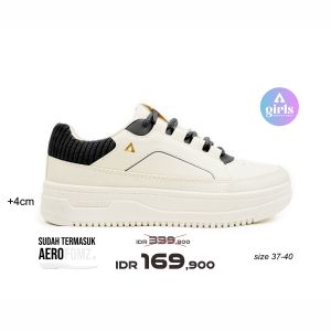 Aerostreet 37-40 Olivia Natural Natural Hitam - Sepatu Sneakers Wanita