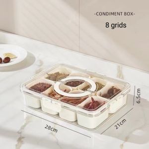 Homepeas® Kitchen Spices Storage Box Refrigerator Food-grade Preservation Box Fruit snack tray with lid