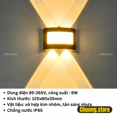 Đèn hắt tường cầu thang ban công cổng tường ngoài trời vỏ hợp kim nhôm kín nước IP65 - WA9306