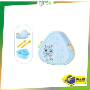 FH-C990 Lunch Box Anak 3 Sekat Motif Dino 800ML dengan Sendok Garpu BPA FREE / Kotak Makan Karakter