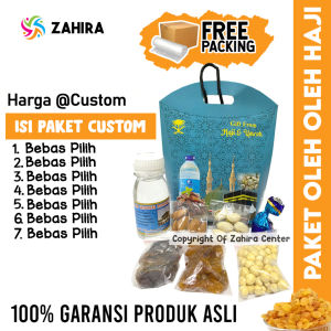 BARU PAKET SOUVENIR OLEH OLEH HAJI UMROH Kemasan Kardus Isi Air Zam zam Cokelat Kerikil Kismis Arab