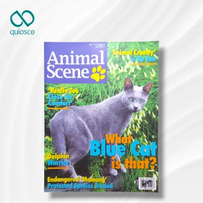 PRELOVED Animal Scene Magazine July 2011 Russian Blue Cat Dolphin Warrior Animal Cruelty