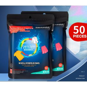 100PCS Laundry Colour Catcher Sheets | Colour Absorber & Anti Dye Transfer | Prevent Fabric Colour Bleed in Wash