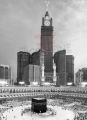 (POSTER ONLY) Masjidil Haram Mekah Mecca Kaabah Royal Clock Tower Monochrome Black and White Art Large Poster Print / Wall Art. 