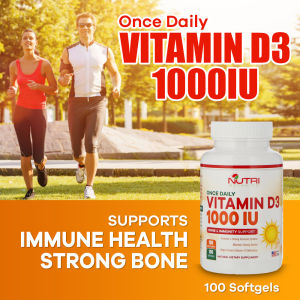 Nutri Botanics Vitamin D3 1000IU – 100 Softgel – Immune Support Bone Health Prevent Vitamin D Deficiency - Supplement