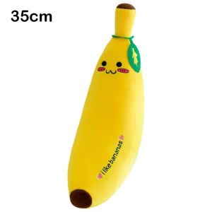 ALLLUCK 35/50/70cm Banana Plush Pillow Plush Fabric PP Cotton Filling Banana Stuffed Toy Gifts Long Curved Shape Banana Plush Toy Hugging Body Pillow
