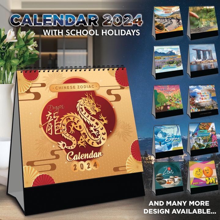 2024 Singapore Desk Calendar with School Holiday SG Holidays Christmas