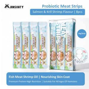 Jonsanty Probiotic Hamster Snack Meat Strips Stick Treat High Premium Protein Dietary Fiber Meat Paste Small Pet