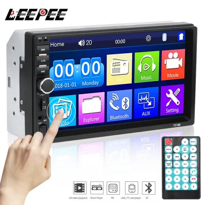 7018B 7010B Head Unit Android Double Din 7 Inch Bluetooth Audio Car MP3 MP5 Player In Touch Screen Radio Dan Kamera Mundur Mobil LED
