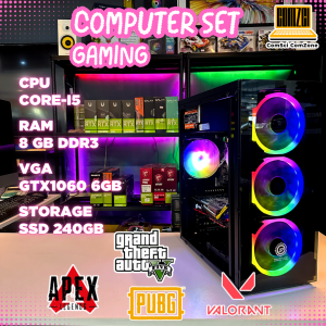 คอมพิวเตอร์ครบชุด Core-i5 / Ram 8GB / SSD 240GB / GTX1060 6GB ทำงาน เล่นเกม PUBGFreefireGTAVValorant -ComSciComZone
