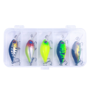 5Pcs Fishing Lures Wobbler with Hook Artificial Baits 4.3g 5.3cm Crankbaits Swimbait for Freshwater Saltwater Fishing