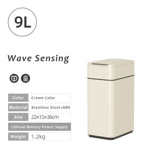 JustLiving 9/15/20L Smart Induction Trash Can Wireless Induction Automatic Trash Can Contactless Trash USB Rechargeable Trash Can Garbage Bins Household Toilet Large Capacity Waterproof Bin with Lid