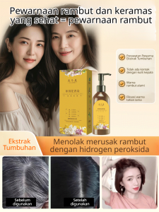 Pewarna Rambut Satu Langkah 00 Nabati Formula Aroma Bunga 95 Menutupi Uban Bebas Amonia Bebas PPD Aplikasi Cepat 30 Menit