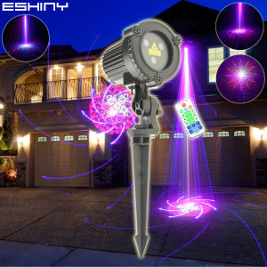 ESHINY Outdoor WF IP65 RGB Laser Garden Landscape Light Moving 96 Patterns Projector Remote Xmas Party Wall Tree House Holiday Lamp B209