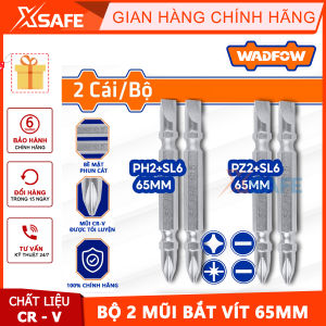Bộ 2 mũi bắt vít 2 đầu Wadfow PH2+SL6/PZ2+SL6 65mm chất liệu CR-V