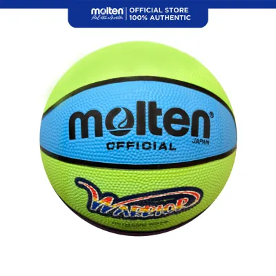 Molten BC3R WARRIOR9 Basketball Size 3 with 8 Panel Design and Rubber Cover (Sky Blue/Yellow Green/Purple)