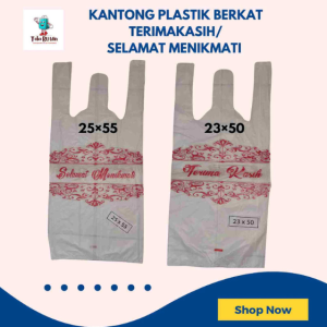 KRESEK KOTAK/BERKAT MOTIF SELAMAT MENIKMATI TERIMA KASIH ISI 50PCS TERMURAH