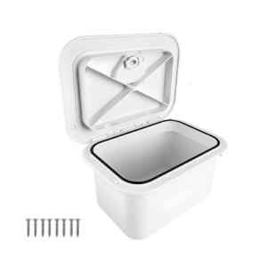 Lockable Tackle Box Organizers Marine Deck Storage Box Boats Accessory Fishing Tackle Organizers Container White