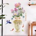 Decal dán tường bình hoa sen SK9328. Dễ dàng thi công và tháo bỏ phù hợp dán trên tất cả các bề mặt nhẵn mịn. 
