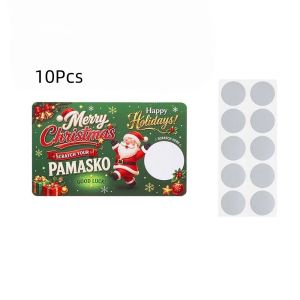 MNTT 10/20Pcs Self-Scratchable Christmas Scratch Off Cards Handwritten Opaque Coating Christmas Party Gift Vouchers Cartoon Customizable DIY Kids Christmas Reward Cards Christmas Decor