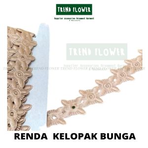 RENDA Kelopak Bunga Besar 5cm per meter bahan satin renda renteng hiasan parcel