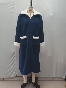 Womens High-End Winter Pajamas Lamb Wool Flannel Thickened Warm Coral Fleece Homewear Set Suitable for Outerwear