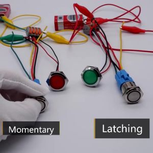 WH 16mm Metal Push Buttons Switch Waterproof For Car Sockets Illuminated Switches LED Ring Light Self-lock Self-reset 5V 12V 24V 220V