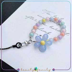 BF-C1148 Gantungan Hp Bunga Manik Flower Beads Lanyard Pergelangan Tangan / Gantungan Warna Warni