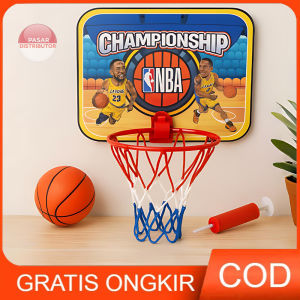 Mainan Anak NBA CHAMPIONSHIP IM-2802/PVC Mainan Ring Basket Mini Pompa Basket Hoop Indoor Outdoor