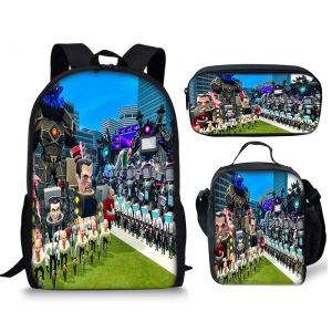 FCSkibidi Toilet student backpack three-piece set multi-size backpack single shoulder bag pencil case as a gift for children to start school