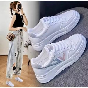 Sneakers Wanita JUNGKOO Desain Korea Viral Tiktok - Gaya Hip-hop dengan Motif Polos Warna Cinnamon/Blueberry